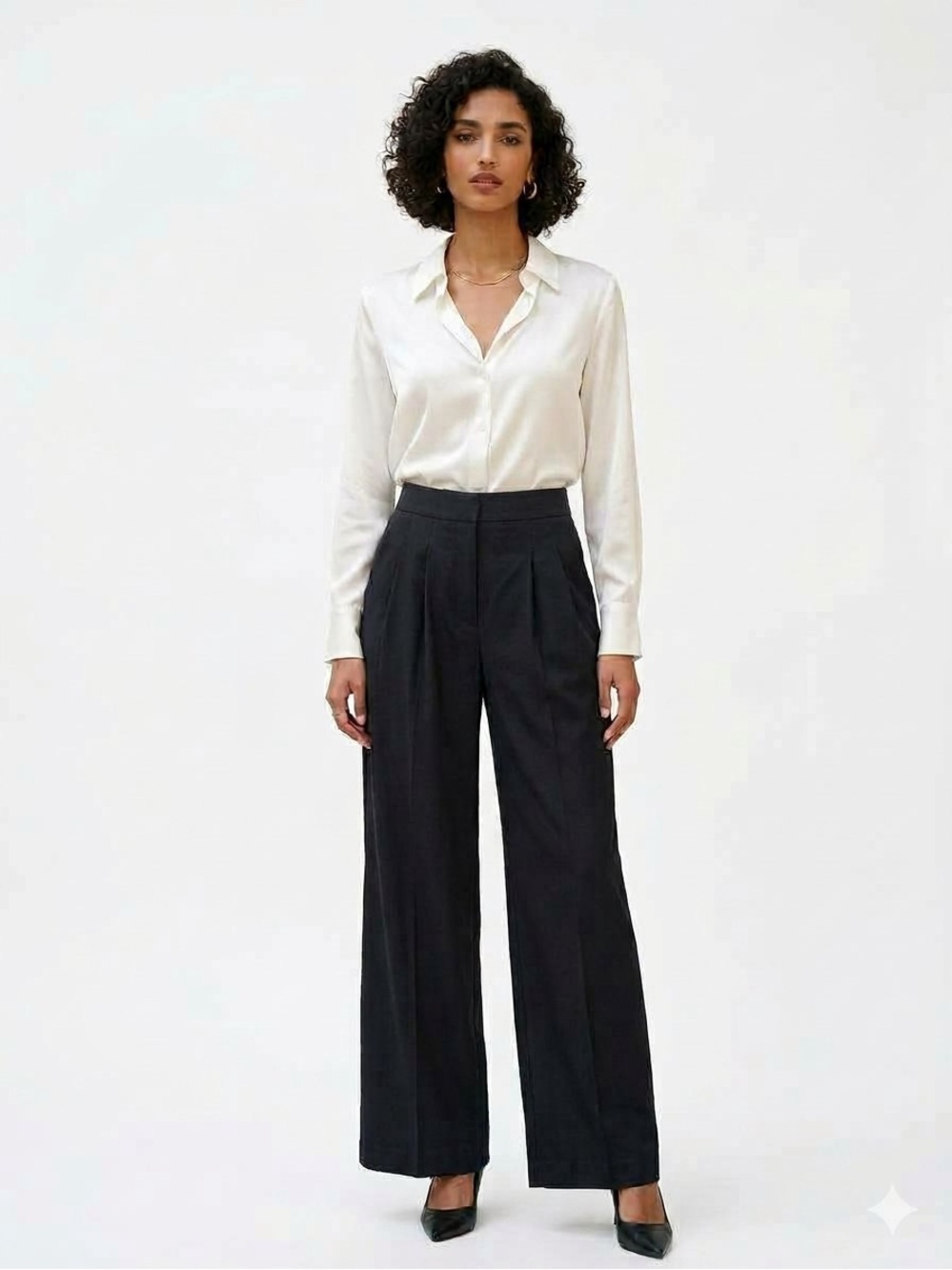 FARM Rio Black Wide Leg Pleated Trousers Pants High Waist NWOT Size P Small